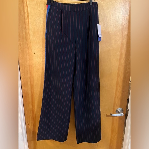 NWT La Ligne x Target Side Stripe Wide Leg Trousers - Navy/Red - Picture 5 of 8